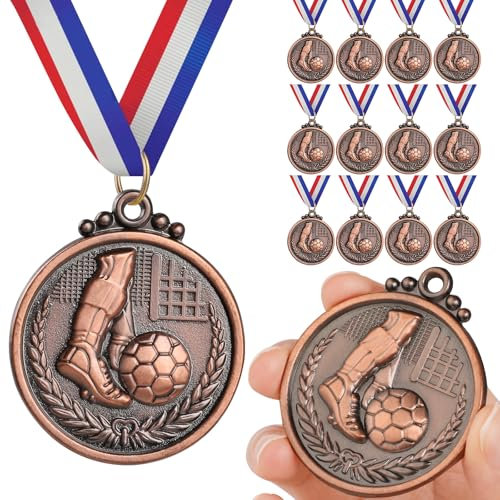 GeeRic Bronzemedaille für Kinder, 12 Stück Gewinner Bronzemedaille für Schule Kinder Sieger Medallien Super Medallien Podium Kindergeburtstag Kinder lieben Diese Medaille