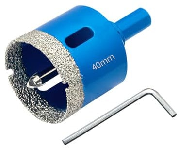 Teronbeta Punte per Trapano Diamantate 40mm con Punte Guida di Centraggio, professionale Vacuum Brasato Sega a Tazza Diamantata per piastrelle, porcellana, vetro, marmo e ceramica