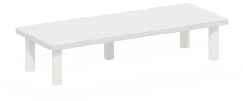 Furinno Turn-N-Tube Monitor Riser Stand, White/White