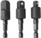 TOKDOOT 360° Rotatable Socket Drils Ratchet Extension for Dewalt Power Dril,1/4 3/8 1/2 Hex Shank lmpact Driver Adapter,Universal Socket Wrench Adapter Set-3-Piece