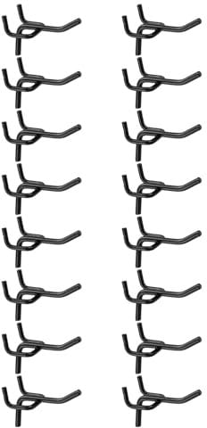 sourcing map 50pcs Pegboard Shelving Hooks 2 Stainless Steel Peg Board Display Hook Hanging Holders Wall Mount Organize Tools for Workbench Garage Kitchen Store, Black