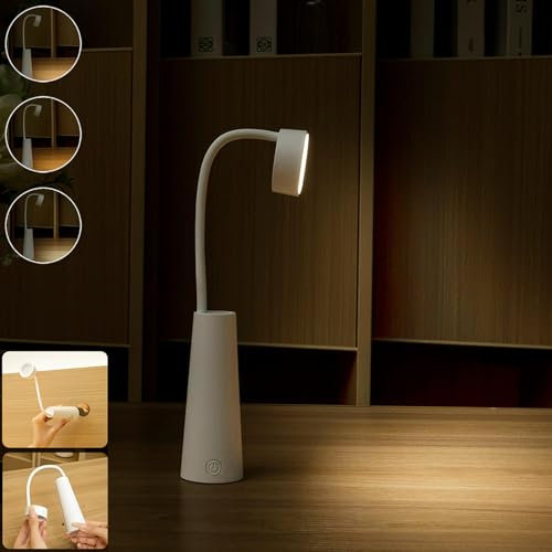 Magnetische Leselampe USB-Wiederaufladbar, Kabellose LED Buchlampe mit Touch Dimmbar, 360° Flexibel für Nachtlesen im Bett und Nachttisch