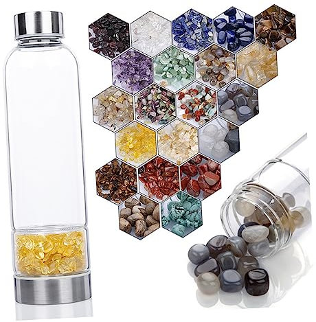 PRETYZOOM Kristall-wasserflasche Aus Mit Abnehmbarem Quarzkristall-boden Für Hydrotherapie in Zufälliger Farbe Personalisierbar