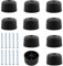 10 Stück Möbelfüße Schwarz Ø 50 x H 30 mm Rund Möbelbeine Schraubbar Füße für Möbel Rutschfes Möbelfüße Schrankfüsse Kunststoff Sofa Füße mit 8 Schrauben für Schrank Sofa Stuhl Tisch