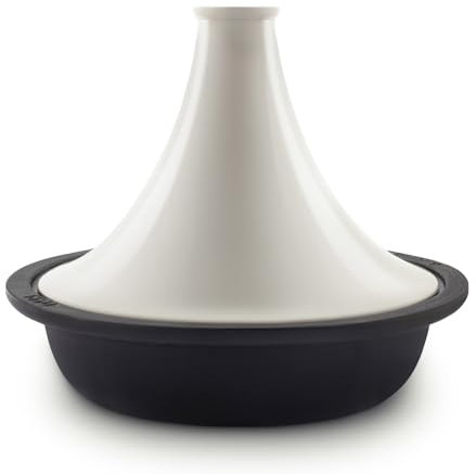 La Fonderie 1890 Tajine aus emailliertem Gusseisen ASILAH, Schüssel, Deckel, Tajines und Couscous, Kapazität 2,5 L, Beige