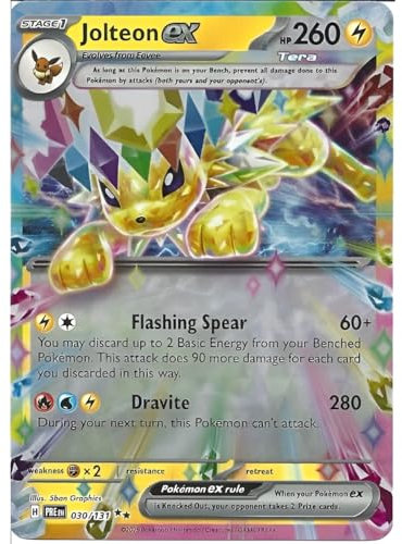 Jolteon ex 030/131 Ultra Rare Pokemon Card | Rare Pokémon Cards | Pokémon EX | Prismatic Evolutions | Pokemon Scarlet and Violet | Titan Cards Authenticated