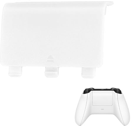 White Battery Holder Shell Back Door Cover Lid Replacement, Compatible with Xbox One Wireless Controllers