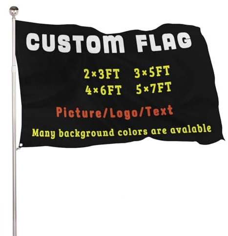 HWFOI Fahne Selbst Gestalten, Personalisierte Flaggen Home Wanddekoration (2.5X4 FT) individuelles Garten Yard Schild fügen Sie Ihr eigenes Bild hinzu, Text, benutzerdefinierte Flaggenbanner