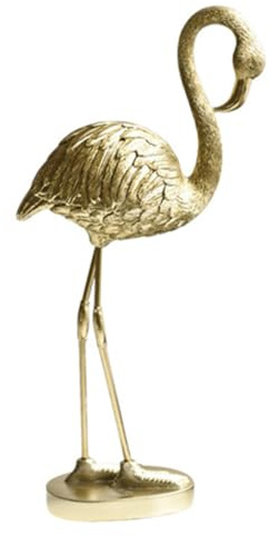 ULTECHNOVO Flamingo Dekofigur aus Resin Goldfarbenes Wohnzimmer Ornament Niedliches Flamingo Design für Garten und Hochzeitsdekoration Einzigartiges