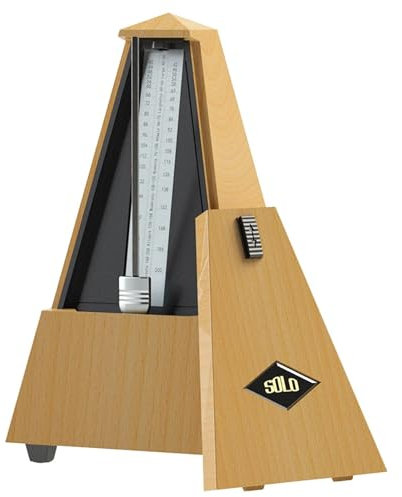 Universelles Metronom mit Tempobereich von 40 bis 208 bpm. Klassisches mechanisches Metronom für Klavier, Gitarre, Schlagzeug, Violine, Saxophon und Musiker (Champagner)