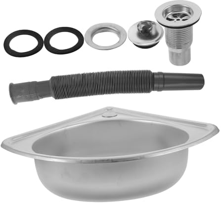 VALICLUD Lavandino da Camper Monovasca in Acciaio Inox, Set 1 | Forma a Ventaglio, Installazione Semplice, Design Salvaspazio, per Piccole Cucine e Motorhome Stile Casuale