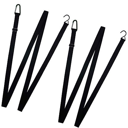 HONMEET 2 Pcs Elastic Adjustable Car Cover Ropes with Mountaineering Buckles Windproof Fixing Straps for Secure Outdoor Protection