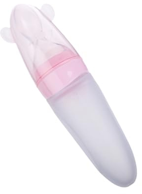 Toyvian Silikon Quetschflasche Fütterungslöffel Rosa Frei Weiche Zuführung Für Babynahrung Reispaste