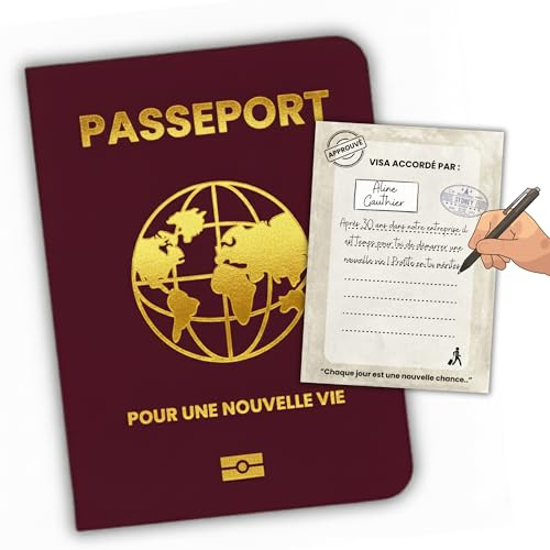 Annoncea Livre d’Or Retraite | Cadeau départ Retraite collègue de Travail | Passeport Nouvelle Vie Pot de départ, déménagement, Long Voyage, evg | Idee Cadeau Original Pot de Depart