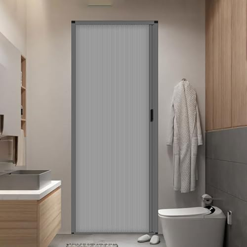 yurstcggh Plegable Puertas Interiores Tipo Acordeón Puertas de Acordeón 190 200 210 220 Cm De Alto,Puertas Divisorias de Ambientes Interiores para Lavaderos 60×190cm Gris