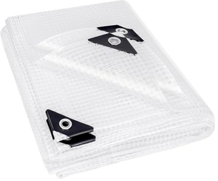 Bosiyrggrl Lona Transparente para Invernadero, Resistente, Impermeable, de 1,8 X 2,4 M, con Ojales.