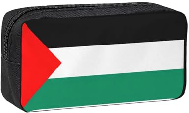 Edwal Palestine Flag Print Pen Organizer Bag Pouch Large Capacity Pencil Case with Zipper Durable Pen Case for Stationery