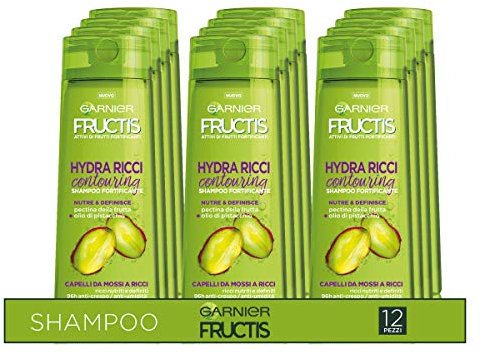 Garnier Multi Pack Fructis Shampoo Hydra Ricci Contouring per Capelli Ricchi Tendenti al Crespo, 250 ml, Confezione da 12