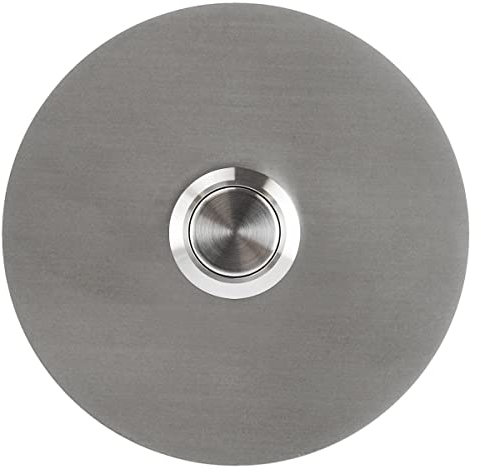 MOCAVI RING 120 Design-Klingel Edelstahl V2A rund, Klingeltaster silber Edelstahl, Klingelplatte