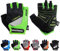 meteor Fahrradhandschuhe, halber Finger, gepolstert, atmungsaktiv, Gel, gepolstert, stoßfest, rutschfest (XXL, Grün)