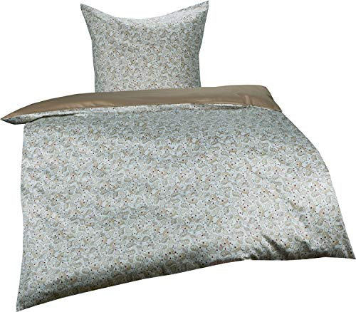 Bettwaesche-mit-Stil Mako Satin Paisley Wende Bettwäsche (beige, 135x200 + 80x80)