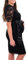 Herzmutter Robe de Grossesse mi-Longueu Dentelle Soirée Mariage pour Femme Enceinte élégant Maternité Festive - 6200 (S, Noir)