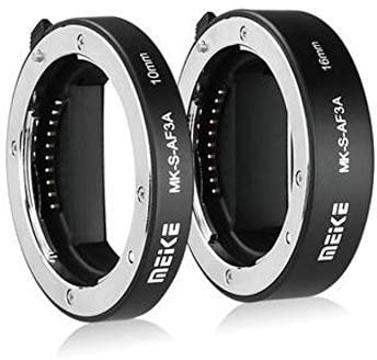 Meike Anneau adaptateur de Tube d'extension Macro AF-Focus AF-MK3 (10mm + 16mm) Pour Sony Miroir E-Mount à Montage sur E Montage sur FE-Mount A7