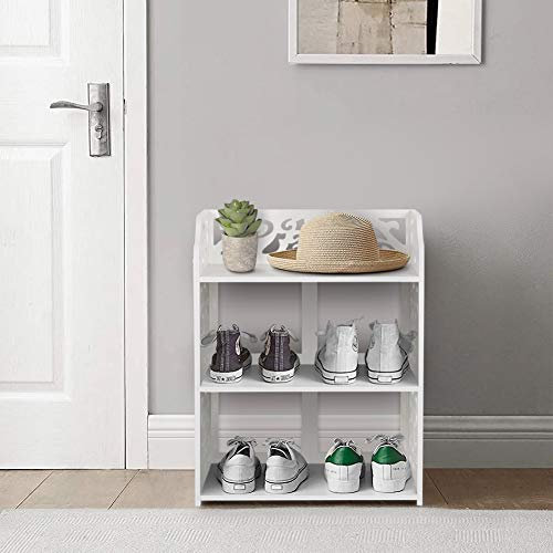Cocoarm 3 Böden weißes Regal Standregal Bücherregal Wandregal Aufbewahrungsregal für Schlafzimmer Wohnzimmer Badezimmer Aufbewahrung Bücher Schuhe Toilettenartikel 40 x 23 x 90 cm