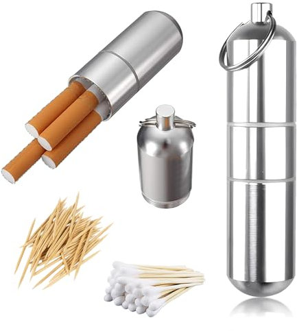 HPiano 2 Stücke Metall Zigarettenetui mit Schlüsselanhänger,Mini Zigarettenetui aus Aluminium,Zigarettenetui klein,Zigarettenbox metall,Zigarettenetui metall,Cigarette case für Reisen Wandern Camping