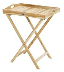 Klappbares Tablett aus Teakholz Outdoor Garten Terrasse Balkon