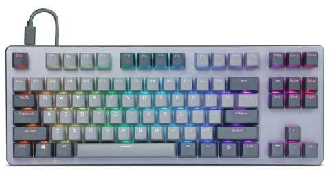 Drop CTRL Mechanical Keyboard — Tenkeyless TKL (87 Key) Gaming Keyboard, Hot-Swap Switches, Programmable Macros, RGB LED Backlighting, USB-C, Doubleshot PBT, Aluminum Frame (Cherry MX Brown RGB, Gray)