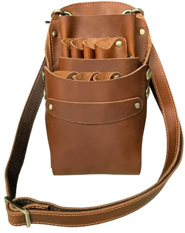 Friseur scherentasche Leder, Friseur Werkzeugtasche Salon Barber Friseurschere Holster für Kamm mit verstellbarem Schultergurt