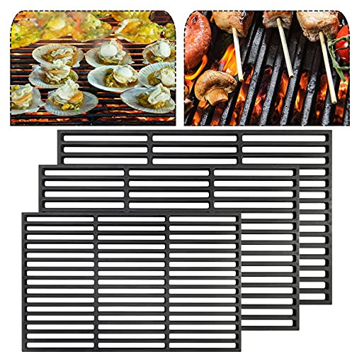 Froadp Griglia Smaltata per Barbecue a Carbone, Griglia in Ghisa Spessore, Portatile Raschietto Giardino per Charcoal Grill Gas Grill (42x28cm)