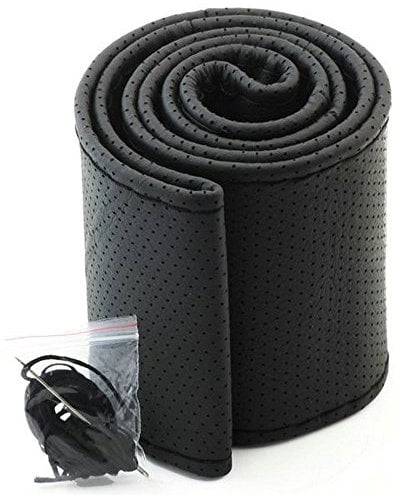 Universal Car Lenkradbezug, Leder Auto Lenkradbezug Lace Up Hand Nähen mit Nadel und Faden 38 * 10,5 cm
