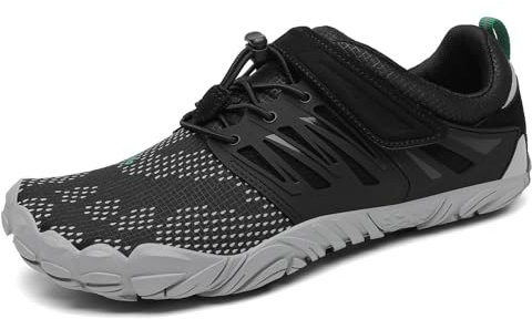 SAGUARO Barfußschuhe Herren Fitnessschuhe Damen Barfussschuhe Schnell Trocknend Traillaufschuhe rutschfest Unisex Aquaschuhe Atmungsaktiv Leicht Sommer Outdoor Wasserschuhe Grau 42 EU