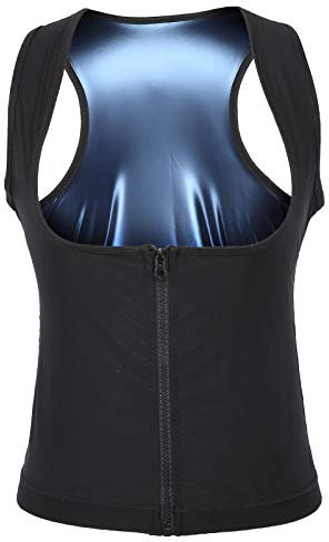 Gilet sauna riscaldamento, 3 taglie Brucia grassi sudore canotta traspirante vita trainer cerniera corsetto sportivo per donna(S/M)