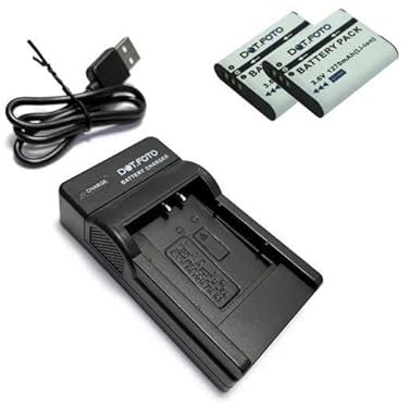 Dot.Foto DB-110 Premium 1270mAh Akku (2er Pack) & USB Ladegerät für Ricoh GR III, WG-6, G900, G900SE