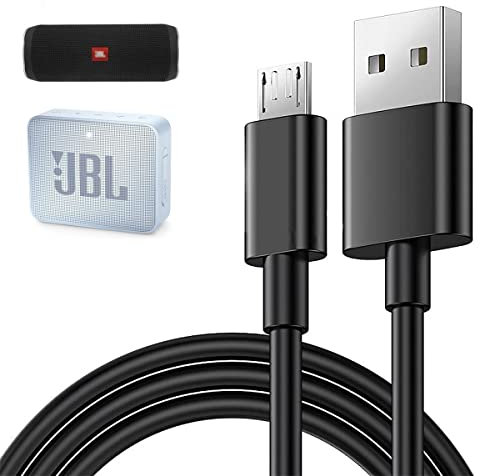LILIBIN 5Ft Black Micro USB Charging Cable for JBL Flip 2, 3, 4, Pulse 2, Clip, Clip Plus, Charge 2+, Xtreme, Go 2 Speakers