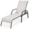 Giantex Patio Lounge Sessel, Outdoor Chaiselongue mit 5 Verstellbarer Rückenlehne, Stabiler Stahlrahmen, Sonnenbadliege, Strandstuhl, Sonnenstuhl für Draußen, Hof, Balkon, Poolstühle, Grau