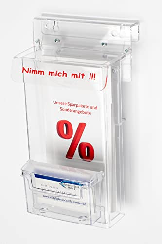 NEU/Prospektbox/Flyerbox/wetterfest/mit Deckel / aus hochwertigen Acrylglas /mit Schrift