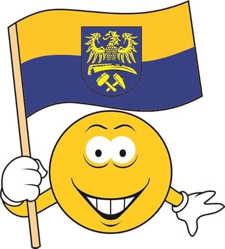 U24 Aufkleber Smily mit Oberschlesien Smiley 11 x 10 cm Autoaufkleber Sticker Konturschnitt