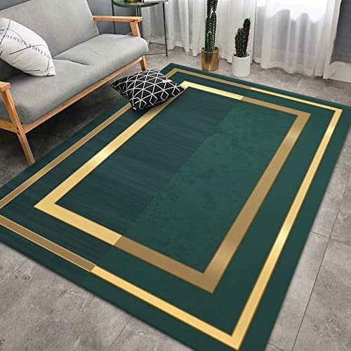 Door Mat Golden Emerald Green Door Mats Indoor Outdoor Polyester Rugs Living Room Decontamination Outdoor Mat Thicken Doormat Area Rugs Washable Outdoor Mats for Front Door Non Slip Carpet 45x75cm