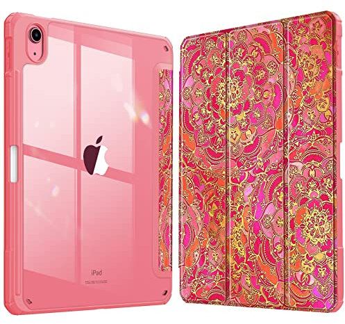 FINTIE Custodia per iPad (A16) 11ª Gen 11 (2025)/iPad 10ª Gen 10.9 (2022) con Portapenne - Sottile Leggero Trasparente Cover Posteriore con Bordo in TPU Morbido Auto Sveglia/Sonno, Shades of Rosa