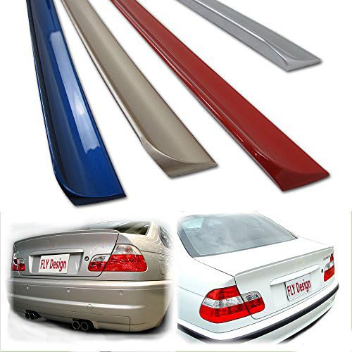 FLY DESIGN 77777700 Heckspoilerlippe, Hecklippe, Spoiler passend für BMW E46 Limo Coupe Cabrio, Bj. 1998 bis 2007, flexibel, leicht, waschanlagenfest, viele verfügbare Farben (Unlackiert)