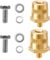 TNSLAND Messing Batteriepoladapter, Batterieklemmen 12V, Polklemmen Autobatterie, Innengewinde M8, Außengewinde M6, für Lithium-Autobatterien, Mechanisch, EIN-AUS, Gold