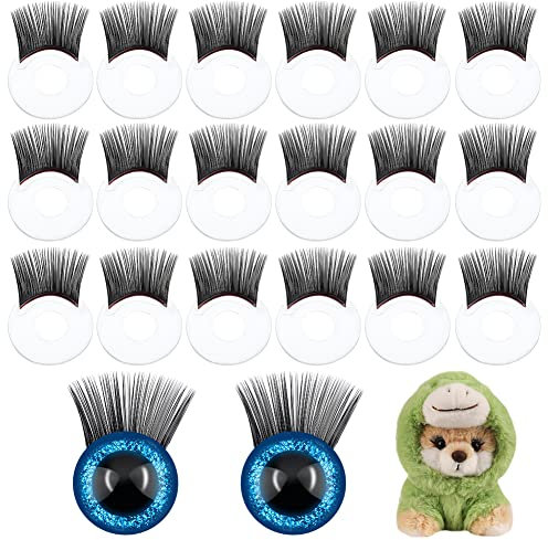 PH PandaHall 20 Stück Puppenwimpern Sicherheitswimpern für häkeltiere Augen-Make-Up-Zubehör Basteln Wimpern Kunststoff Gefüllte Häkel-Augenwimpern Für Die Herstellung von Amigurumi-Plüschtierpuppen