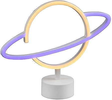 Reality Leuchten LED Tischleuchte Planet R55370101, Kunststoff Weiß, inkl. 1.6 Watt LED