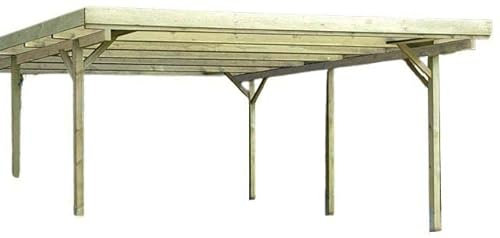 Eden Partenaire Jardin Carport en Bois Couverture PVC Basic Double