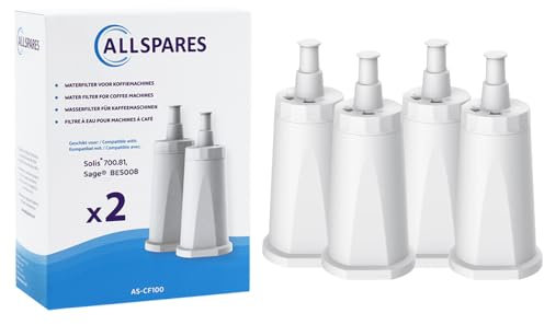 Allspares Wasserfilter geeignet für Sage Espressomaschinen Ersatzfilter für Sage SES008 / BES008 (4 Stück)