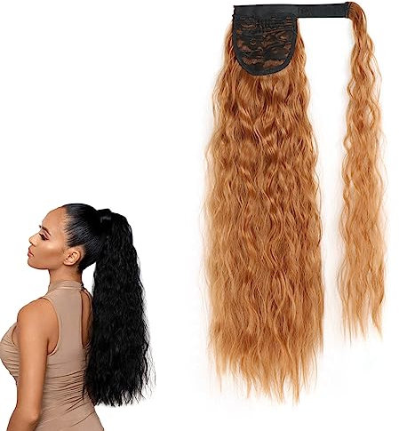 prinfantasy Haarteile Zum Anstecken Elegance Hair Extensions Ponytail Haarverlängerungen Clip Pferdeschwanz Haarteil Kunsthaar Zopf Haarverlängerung für Frauen MW071